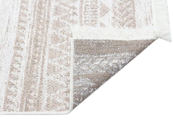 Eko Halı Arya AR 06 Natural Çift Taraflı Yıkanabilir Krem Kilim Hav Toz Vermez Yolluk Mutfak Halısı