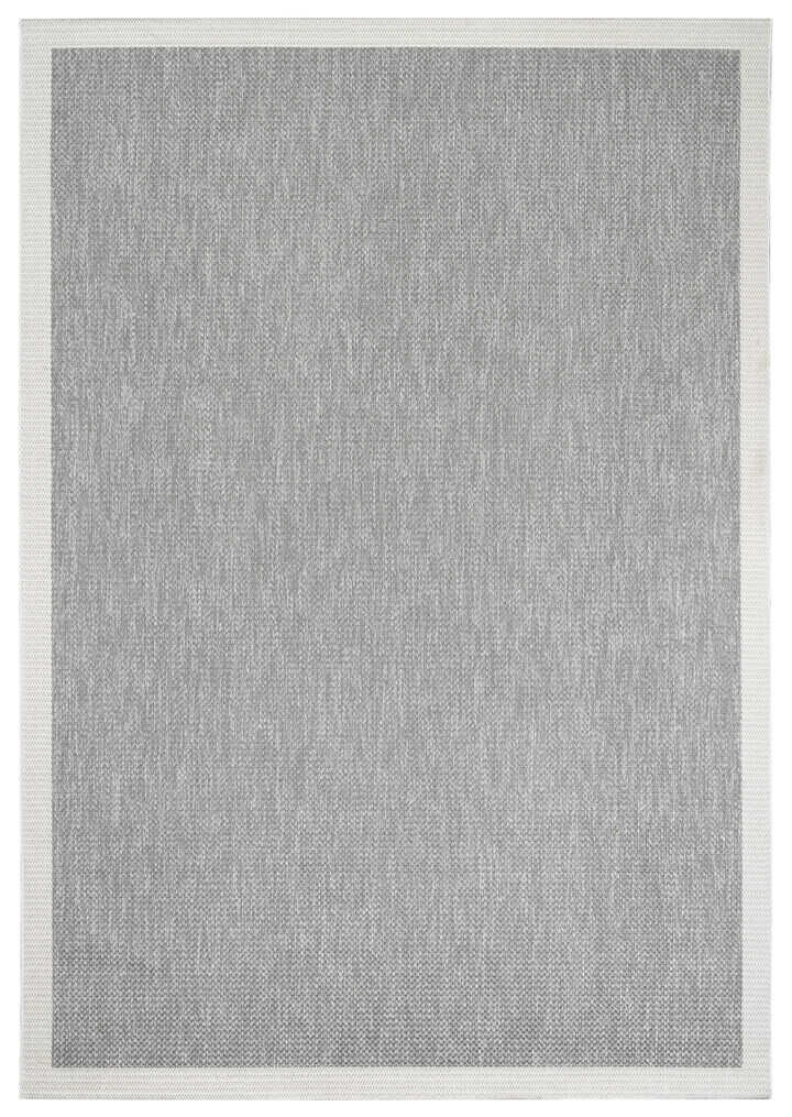 Agra Ar05 Sisal Hav Toz Vermez Kolay Silinebilir Dikdörtgen Sisal Halı Antre Balkon Mutfak Silinebilir Sisal Kilim Beyaz Çerçeveli Gri Sisal Halı