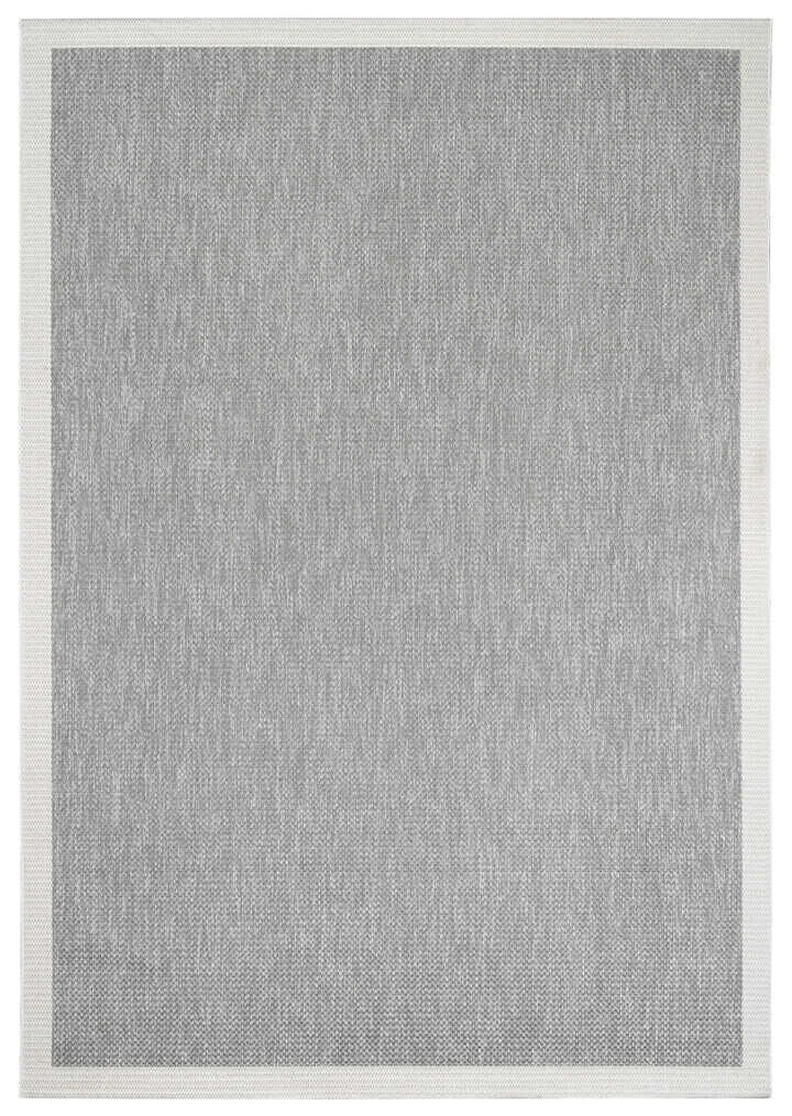 Agra Ar05 Sisal Hav Toz Vermez Kolay Silinebilir Dikdörtgen Sisal Halı Antre Balkon Mutfak Silinebilir Sisal Kilim Beyaz Çerçeveli Gri Sisal Halı