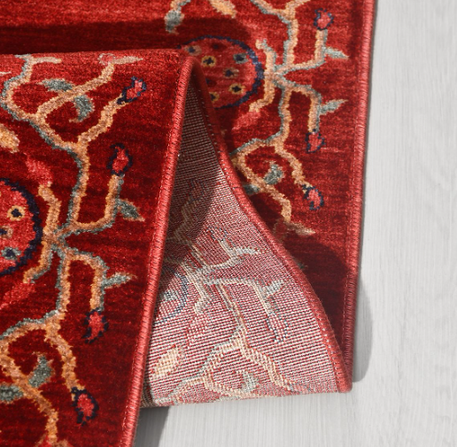 Crea Halı Özerk08 Kırmızı Vintage Hayat Ağacı Desenli Dekoratif Halı