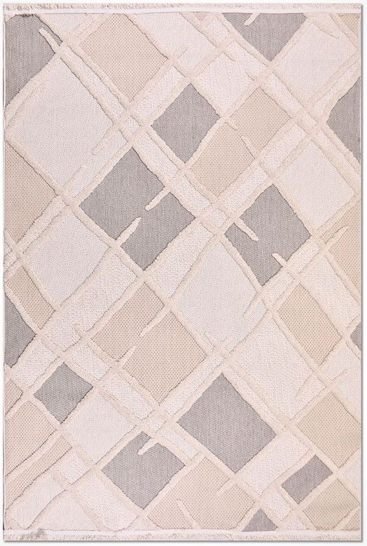 Crea Halı Fox FC03K Krem Kabartmalı Modern Salon Halısı Mutfak Halısı Dekoratif Koridor Halısı My Crea Home