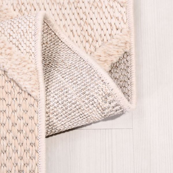 Crea Halı Fox FC03K Krem Kabartmalı Modern Salon Halısı Mutfak Halısı Dekoratif Koridor Halısı My Crea Home