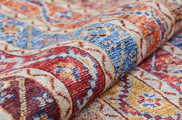 Halımax Dara 132 Yıkanabilir Kaymaz Dokuma Tabanlı Mavi Çizgili Modern Halı 100x150