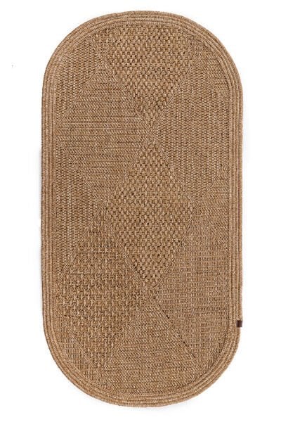 Boho 01 Naturel Oval Jüt Halı Yolluk Jüt Taban Jüt Kilim Hasır Halı Otantik Bohem Halı