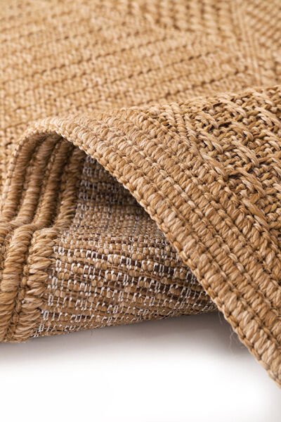 Boho 01 Naturel Oval Jüt Halı Yolluk Jüt Taban Jüt Kilim Hasır Halı Otantik Bohem Halı