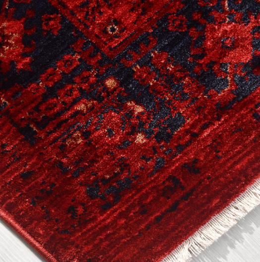 Crea Halı Özerk09 Kırmızı Vintage Dekoratif Klasik Halı Salon Halısı