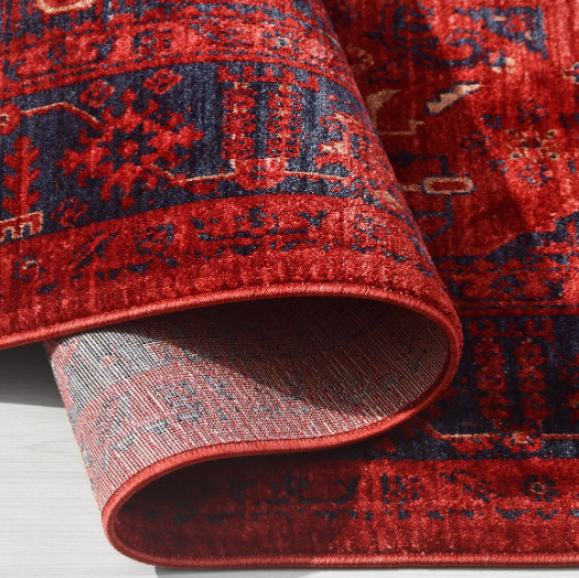 Crea Halı Özerk09 Kırmızı Vintage Dekoratif Klasik Halı Salon Halısı