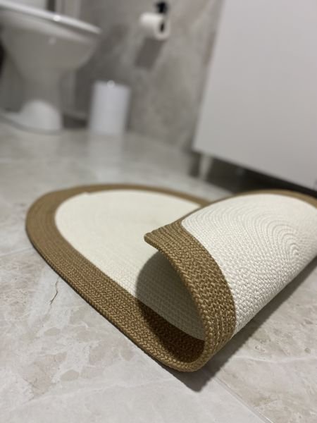 Halımax Milda Jüt Tekli Banyo Paspası Çift Taraflı Kaymaz Yıkanabilir Banyo Paspas Takımı