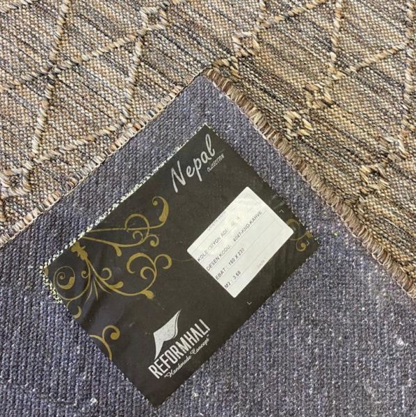 Reform Halı 6046 Nepal Sisal Bej Bukle Örgü Saçaklı Modern Salon Halısı Koridor Hol Halı Yolluk