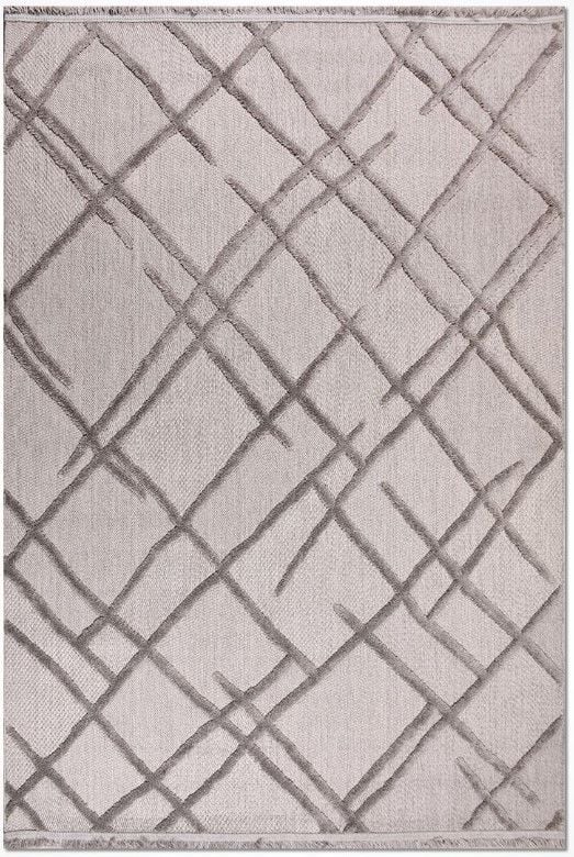 Crea Halı Fox FC04K Gri Kabartmalı Modern Salon Halısı Mutfak Halısı Dekoratif Koridor Halısı My Crea Home