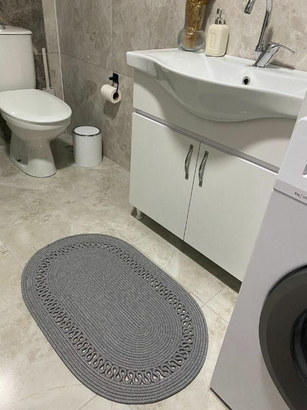 Halımax Milda Jüt Tekli Banyo Paspası Çift Taraflı Kaymaz Yıkanabilir Banyo Paspas Takımı