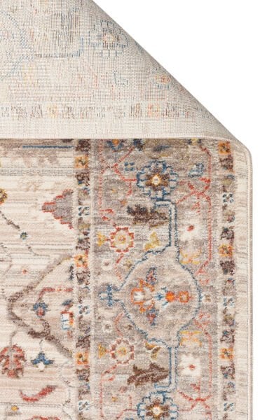 Pietra PTA 01 Cream Grey Etnik Yumuşak Tuşeli Makine Halısı Vintage Otantik Salon Oturma Odası Halısı Eko Halı