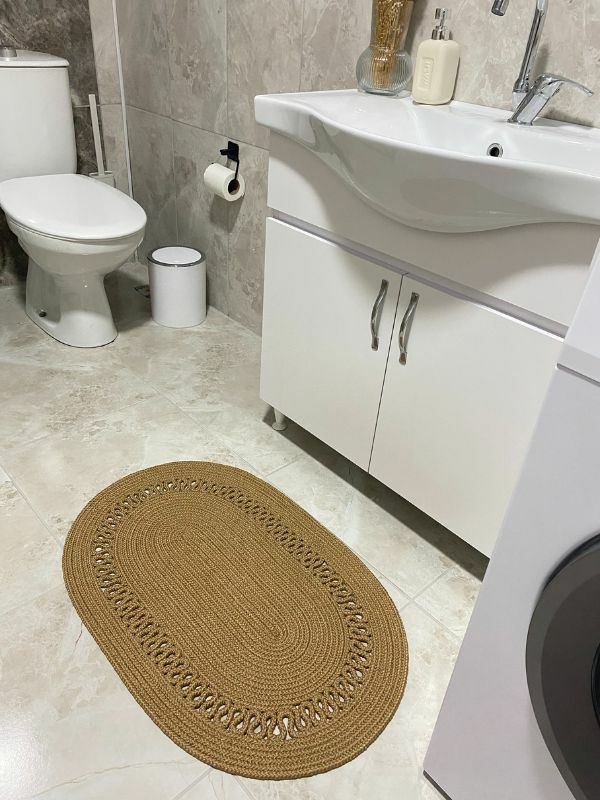Halımax Milda Jüt Tekli Banyo Paspası Çift Taraflı Kaymaz Yıkanabilir Banyo Paspas Takımı