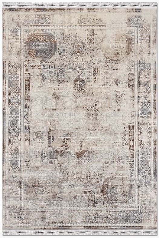 Crea Halı Damla DF02 Modern Klasik Çerçeveli Yumuşak Hav Toz Vermez Salon Halısı My Crea Home