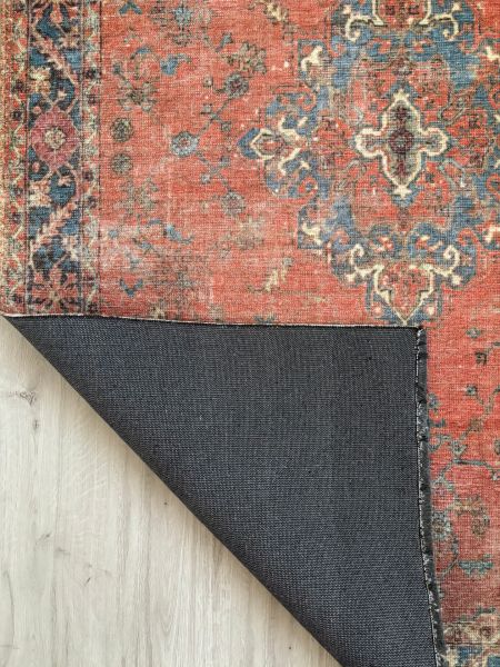 Base Vintage Kaymaz Taban Kilim Retro Eskitme Halı Yolluk B2