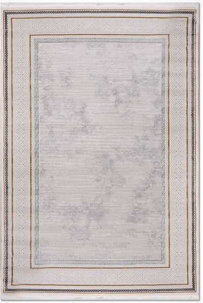 Crea Halı Girit GT04 Gri Çerçeveli Akrilik Dokuma Modern Salon Halısı My Crea Home