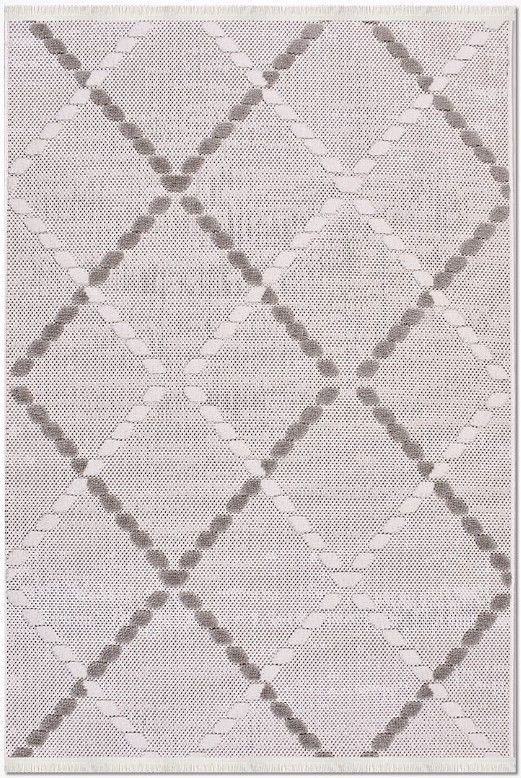 Crea Halı Rey 1851AK Beyaz Gri Yumuşak Dokulu Modern Halı My Crea Home