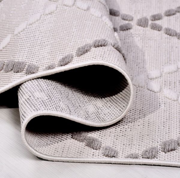 Crea Halı Rey 1851AK Beyaz Gri Yumuşak Dokulu Modern Halı My Crea Home