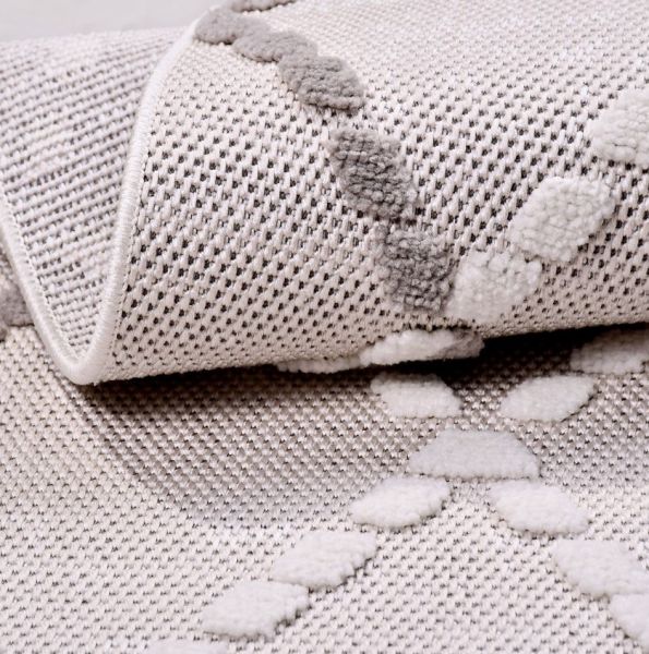 Crea Halı Rey 1851AK Beyaz Gri Yumuşak Dokulu Modern Halı My Crea Home