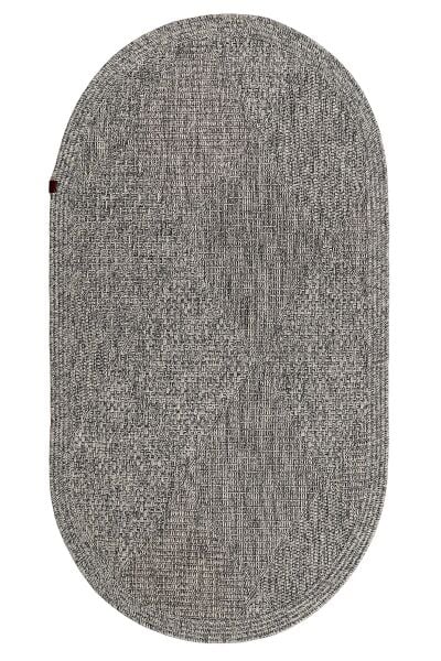 Boho 06 Gri Naturel Oval Jüt Halı Yolluk Jüt Taban Jüt Kilim Hasır Halı Otantik Bohem Halı