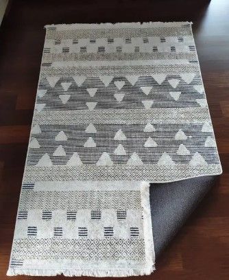 Halımax Dara 160 Yıkanabilir Kaymaz Dokuma Tabanlı Etnik Desenli Modern Halı 100x200