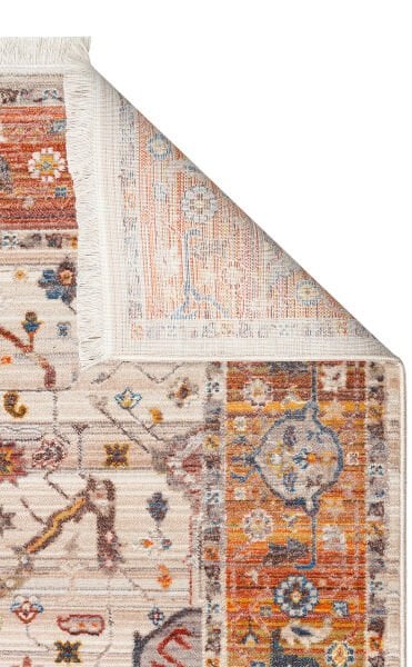 Pietra PTA 01 Cream Terra Etnik Yumuşak Tuşeli Makine Halısı Vintage Otantik Salon Oturma Odası Halısı Eko Halı