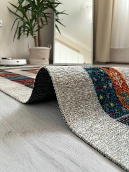 Base Vintage Kaymaz Taban Kilim Retro Eskitme Halı Yolluk B3