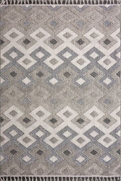 Crea Halı NEPAL - 9962N Bukle Dokuma Örgü Saçaklı Modern Salon Halısı My Crea Home