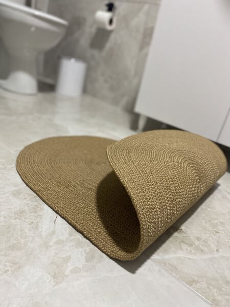Halımax Milda Jüt Tekli Banyo Paspası Çift Taraflı Kaymaz Yıkanabilir Banyo Paspas Takımı
