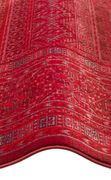 Pietra PTA 17 Red Etnik Yumuşak Tuşeli Makine Halısı Vintage Otantik Salon Oturma Odası Halısı Eko Halı