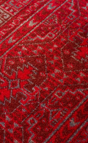Pietra PTA 17 Red Etnik Yumuşak Tuşeli Makine Halısı Vintage Otantik Salon Oturma Odası Halısı Eko Halı