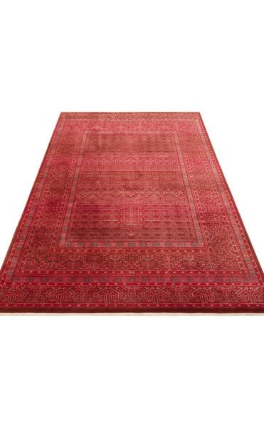 Pietra PTA 17 Red Etnik Yumuşak Tuşeli Makine Halısı Vintage Otantik Salon Oturma Odası Halısı Eko Halı