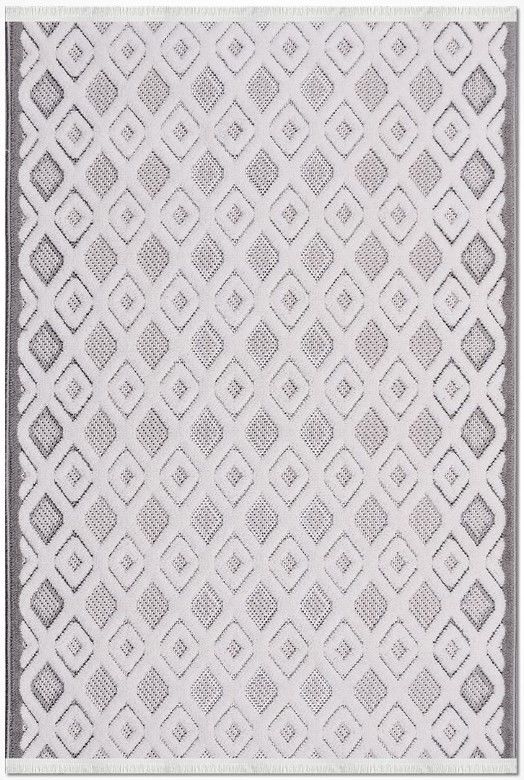 Crea Halı Rey 1852AK Beyaz Gri Yumuşak Dokulu Modern Halı My Crea Home