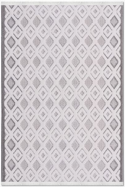 Crea Halı Rey 1852AK Beyaz Gri Yumuşak Dokulu Modern Halı My Crea Home