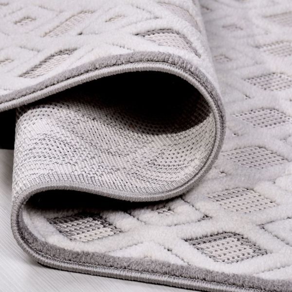 Crea Halı Rey 1852AK Beyaz Gri Yumuşak Dokulu Modern Halı My Crea Home