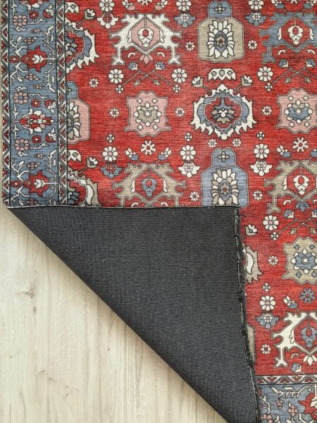 Base Vintage Kaymaz Taban Kilim Retro Eskitme Halı Yolluk B5
