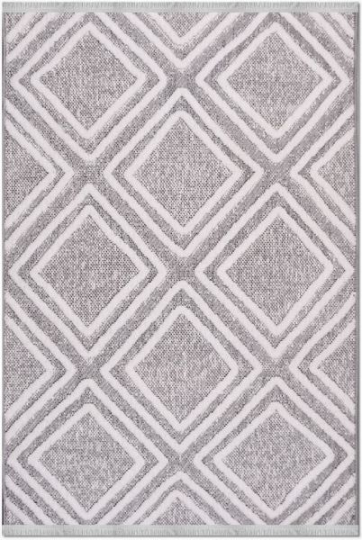 Crea Halı Rey 1853AK Beyaz Gri Yumuşak Dokulu Modern Halı My Crea Home