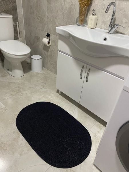 Halımax Milda Jüt Tekli Banyo Paspası Çift Taraflı Kaymaz Yıkanabilir Banyo Paspas Takımı