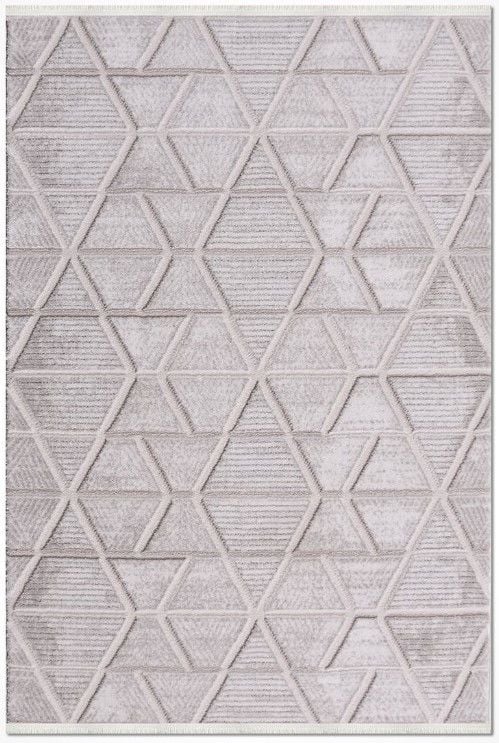 Crea Halı Jaguar JL02K Gri Krem Akrilik Modern Salon Halısı Koridor Halısı Yolluk