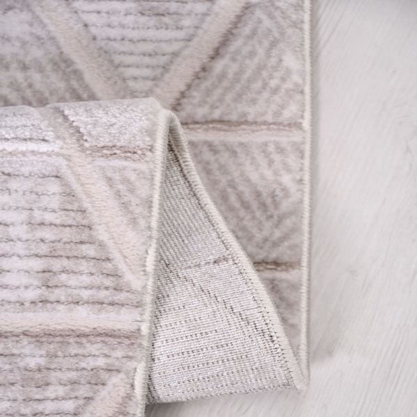 Crea Halı Jaguar JL02K Gri Krem Akrilik Modern Salon Halısı Koridor Halısı Yolluk