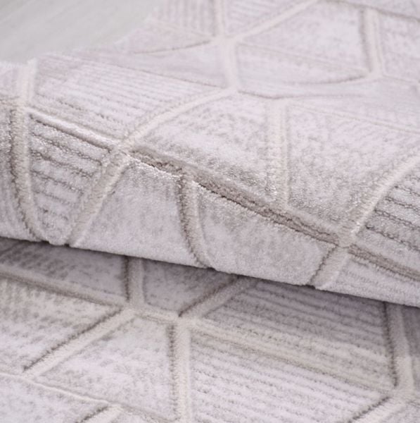 Crea Halı Jaguar JL02K Gri Krem Akrilik Modern Salon Halısı Koridor Halısı Yolluk