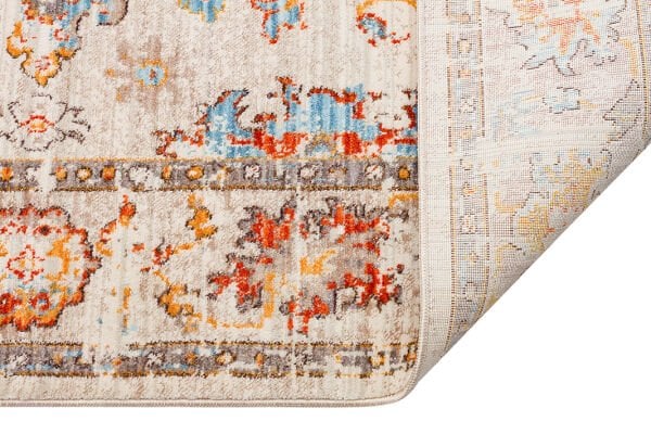 Pietra PTA 23 Cream Terra Etnik Yumuşak Tuşeli Makine Halısı Vintage Otantik Salon Oturma Odası Halısı Eko Halı