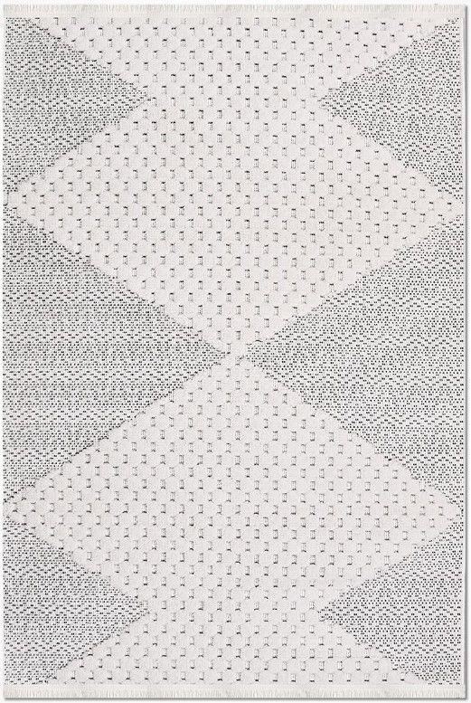 Crea Halı Rey 1854AK Beyaz Gri Yumuşak Dokulu Modern Halı My Crea Home