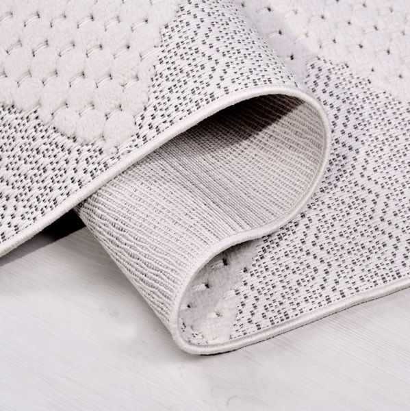 Crea Halı Rey 1854AK Beyaz Gri Yumuşak Dokulu Modern Halı My Crea Home