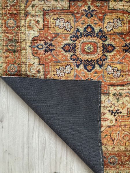 Base Vintage Kaymaz Taban Kilim Retro Eskitme Halı Yolluk B7