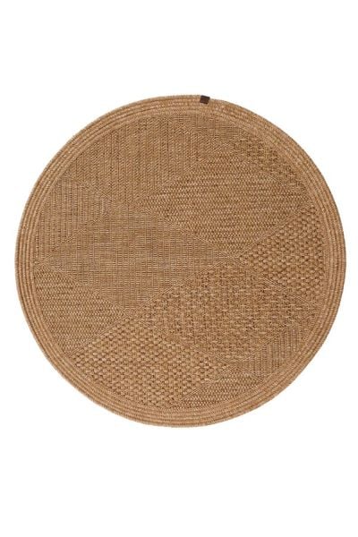 Boho 01 Naturel Yuvarlak Jüt Halı Yolluk Jüt Taban Jüt Kilim Hasır Halı Otantik Bohem Halı