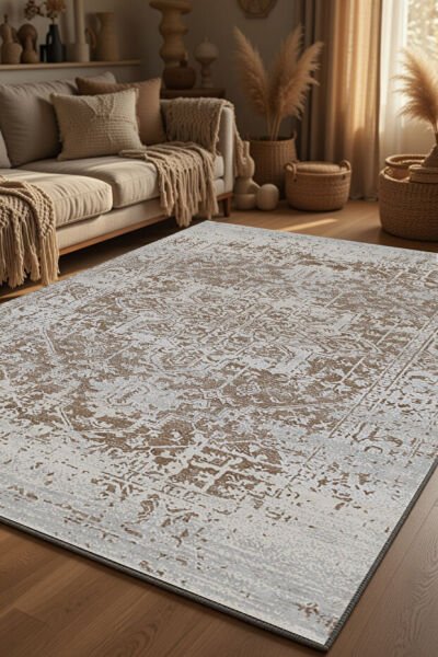 Drom Pamuk Dokuma Taban Kaymaz Şönil Makinede Yıkanabilir Kilim Salon Yatak Odası Mutfak Koridor Yolluk Kilim Vintage Eskitme Salon Halısı