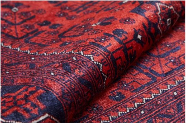 Halımax Dara 164 Yıkanabilir Kaymaz Dokuma Tabanlı Kırmızı Çerçeveli Modern Halı 120x180