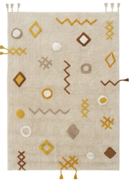 Eko Halı Cotton Bonn Multy XXW Q 12 Kaymaz Taban Yıkanabilir Natural Pamuk Bebek Çocuk Odası Halısı