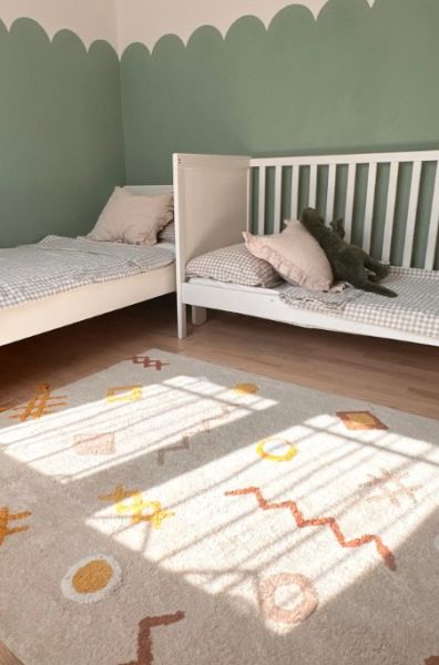Eko Halı Cotton Bonn Multy XXW Q 12 Kaymaz Taban Yıkanabilir Natural Pamuk Bebek Çocuk Odası Halısı